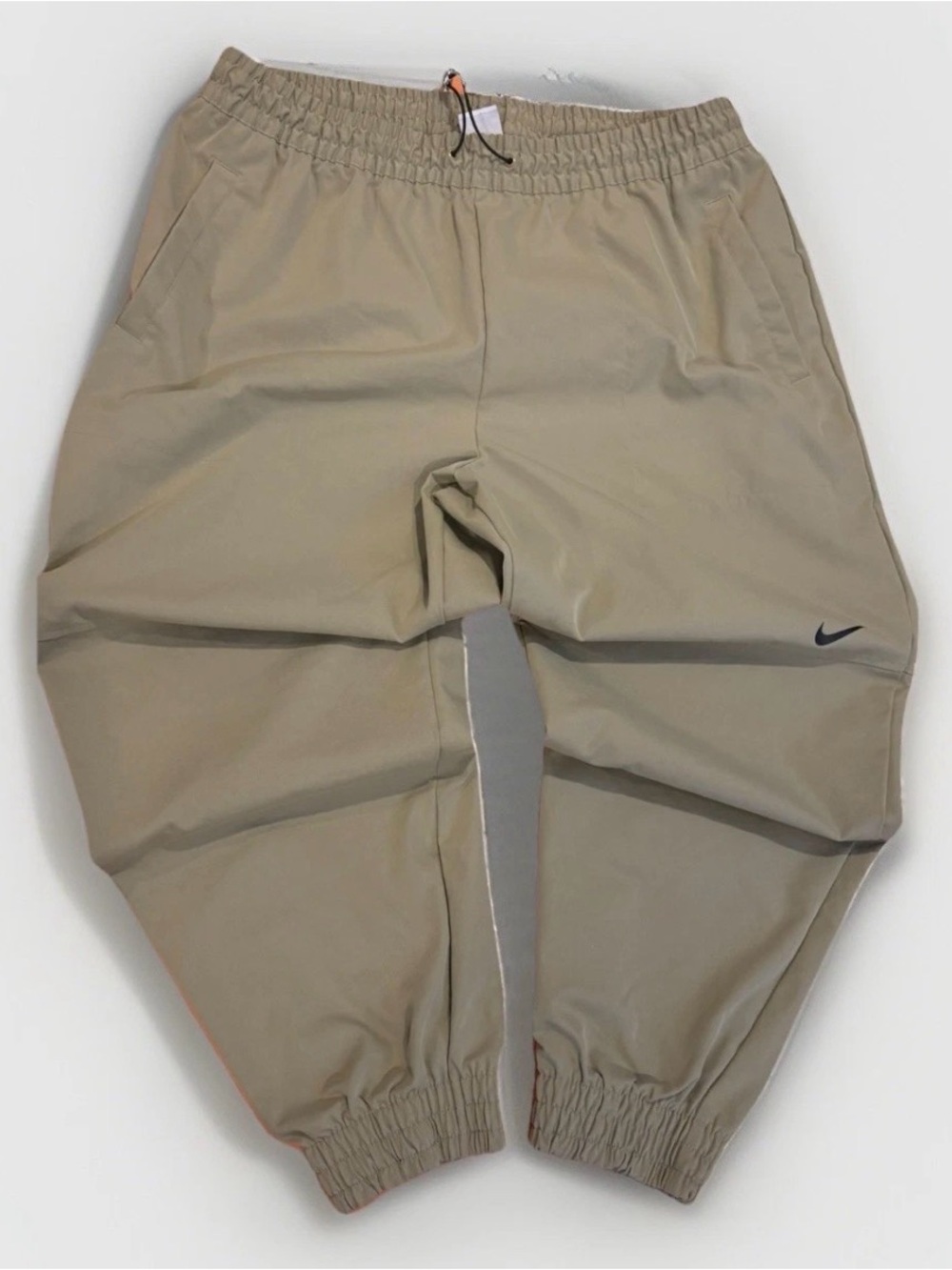 Women’s Nike Sportswear Woven Joggers Pants Size 2XL Beige High Waist Casual